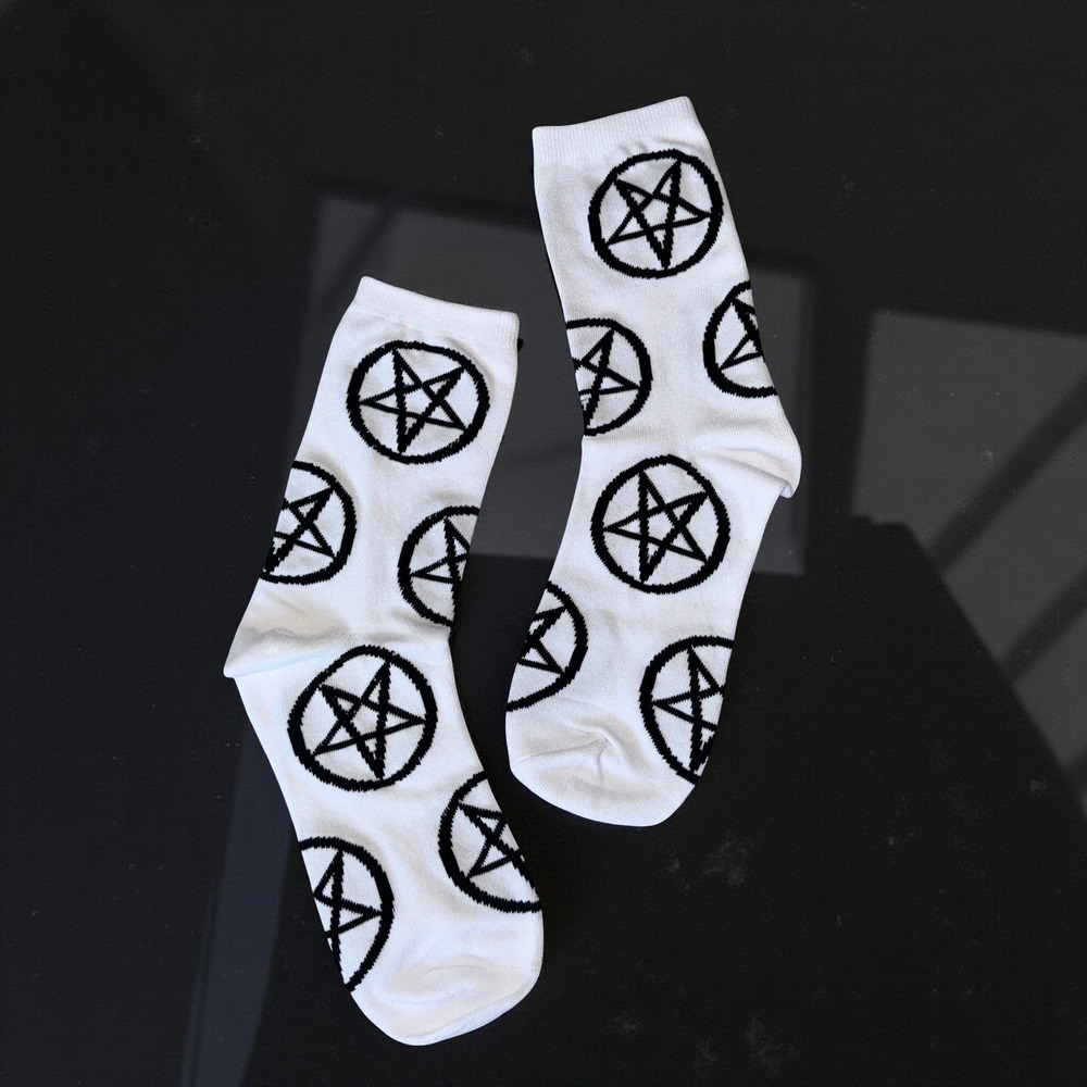 New Pentagram Pentacle Tarot Socks Goth Emo Punk Occult Satanic‎ Star Crew